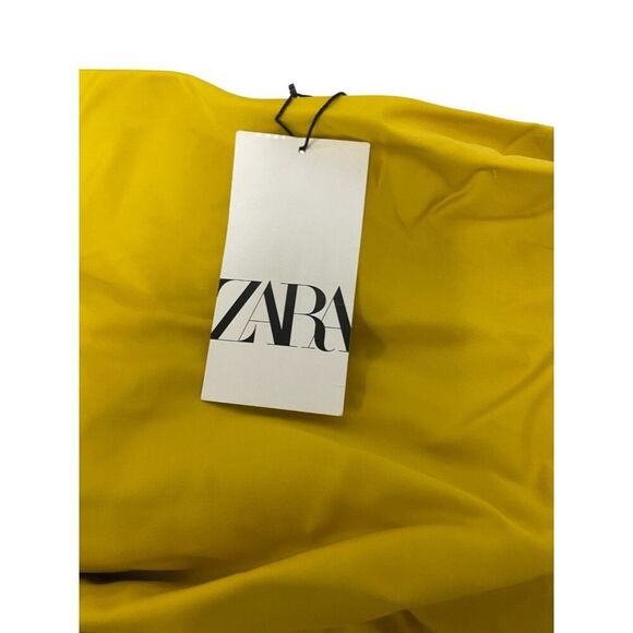Zara Womens Maxi Dress S Yellow Strapless Draped SideZW collection 9173/488 NWT - Picture 5 of 12